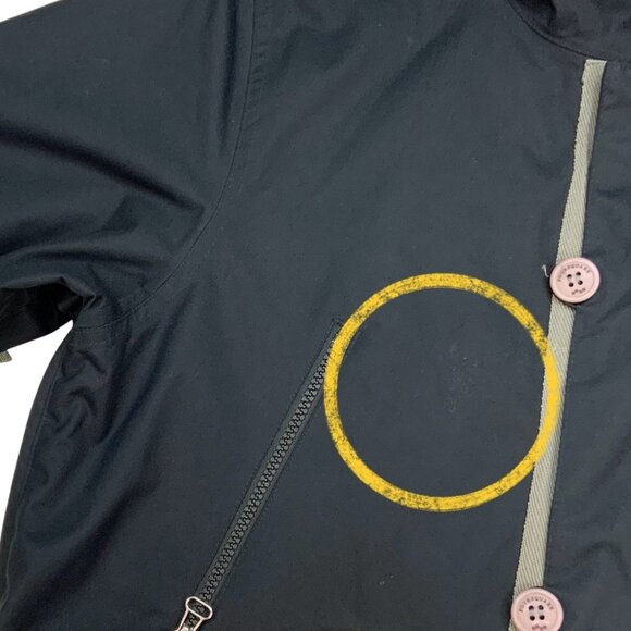 Foursquare Mens Hooded Jacket M Black Long Sleeve Pockets Logo Fall Winter - Picture 6 of 15